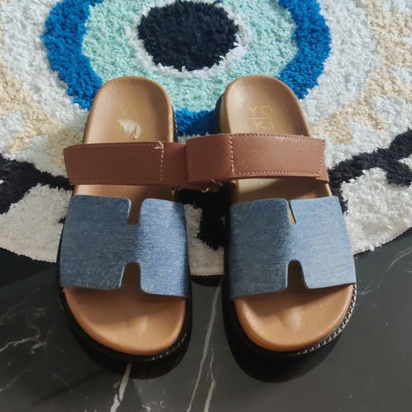 Kids Slide Sandals - Pink, White, Blue - Picture 3 of 4